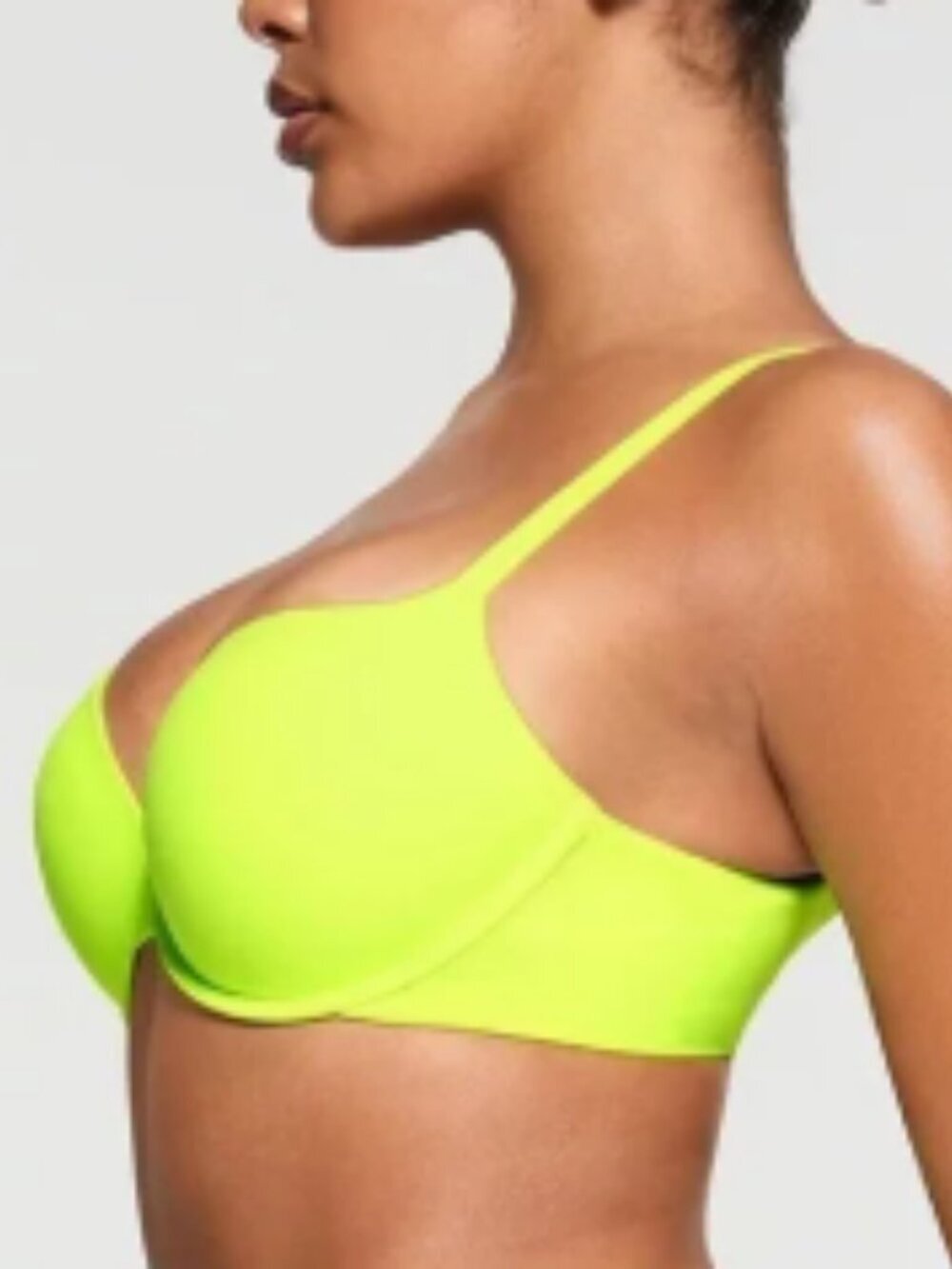 SKIMS Fits Everybody T-Shirt Demi Neon Yellow Bra 42DDD - Picture 2 of 8
